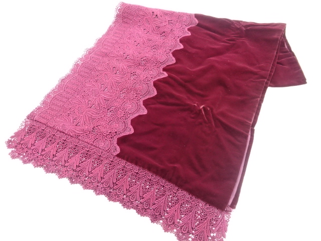 ビロードレース花模様ショール